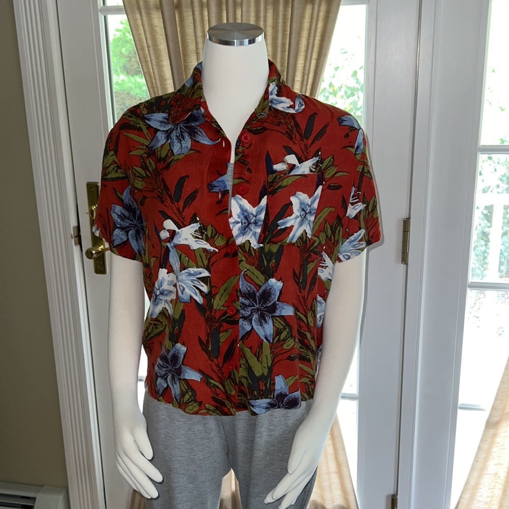 RVCA cropped tropical shirt
